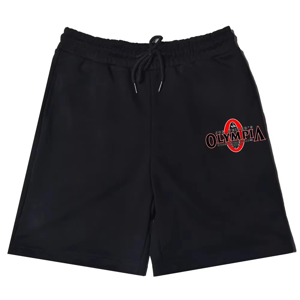 2025 New OLYMPIA Men's Casual Shorts Fashion Trend Cotton Printed Running Shorts Thick Elastic Waist Jogging Sports 2025