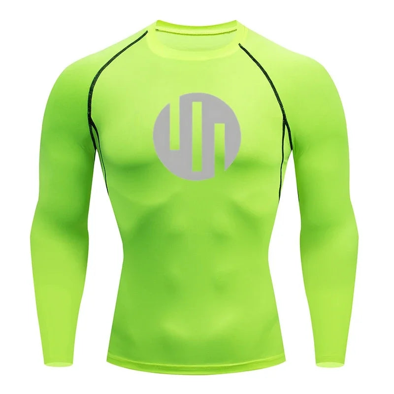 Gym Short Sleeve Running T-Shirt Men's Compression Long Sleeve Shirt Sun Protection Quick Drying Outdoor Sports Top Sportswear