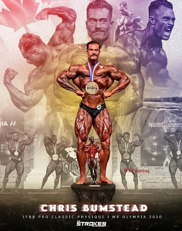 Canvas Painting Chris Bumstead Bodybuilder Fitness Motivational Quotes Poster Muscle Man Wall Art Pictures Home Gym Decor