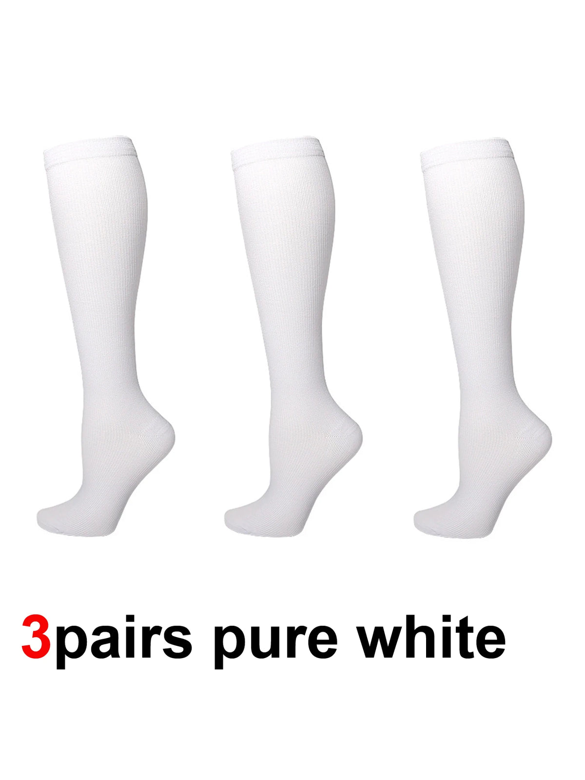 6Pairs Copper Ion Sports Compression Socks for Men Women Solid Color Compression Pressure Socks for Cycling Football Basketball