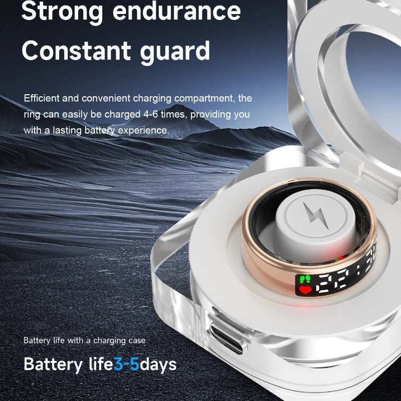 Smart Rings Display Screen Set Waterproof Health Tracker Heart Rate Sleep Healths Monitoring Ring Wearable Smarts Jewelry