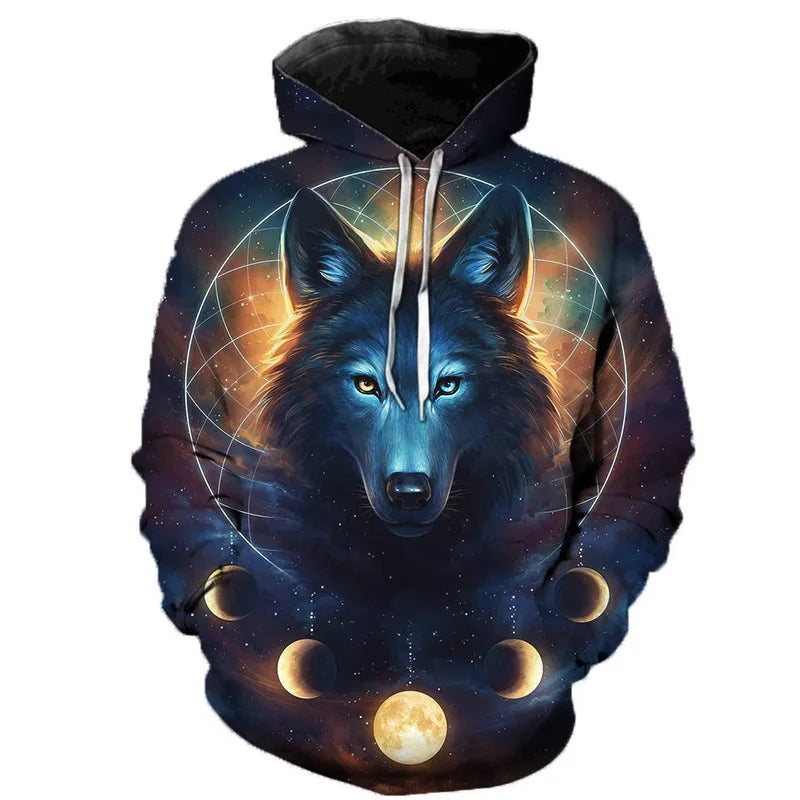3D Wolf Hoodies Men Hooded Animal Printed Hoodie Sweatshirts Tracksuits Man/women Jackets Funny Hoody
