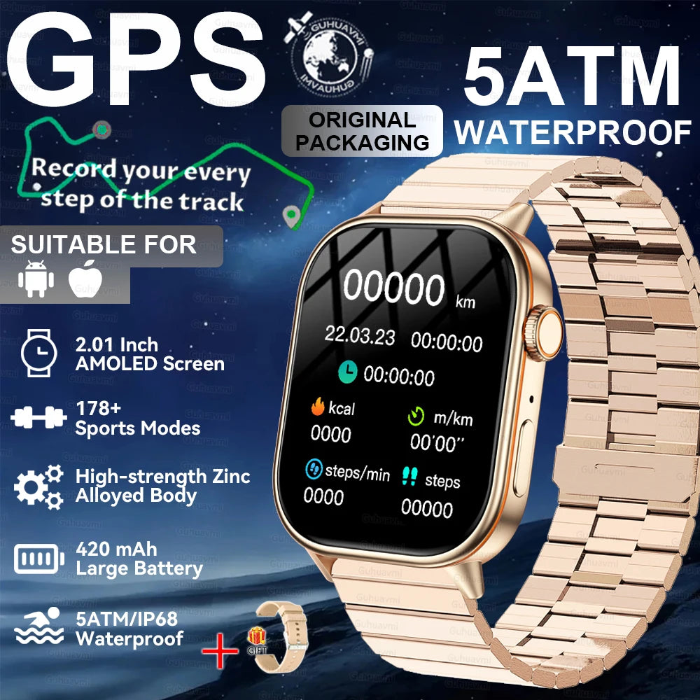2026New Military Dual-band GPS Smart Watch Compass IP68K Waterproof Bluetooth Call Heart rate Sports Smart Watch For IOS Andriod