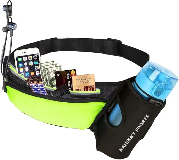 Haissky Upgrade Water Bottle Holder Running Bags For Women Men ,Outdoor Sports Fitness Large Capacity Fanny Waist Pack Pouch