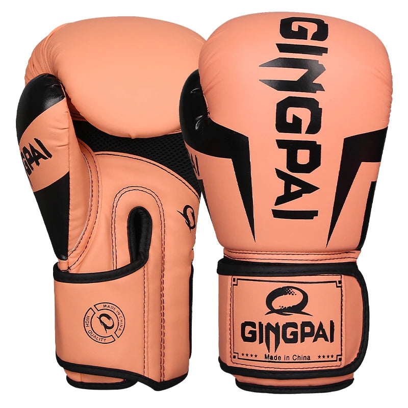 6/8/10/12/14Oz Kids Adult Boxing Gloves Breathable Professional Sanda Muay Thai Fighting Gloves PU Workout Gloves