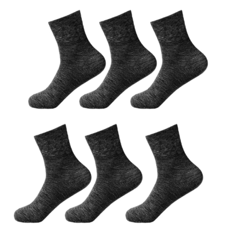 3Pair Comfortable No Elastic Diabetics Socks Men Women Loose Wide Mouth Socks Casual Solid Color Cotton for Aduts Teenagers