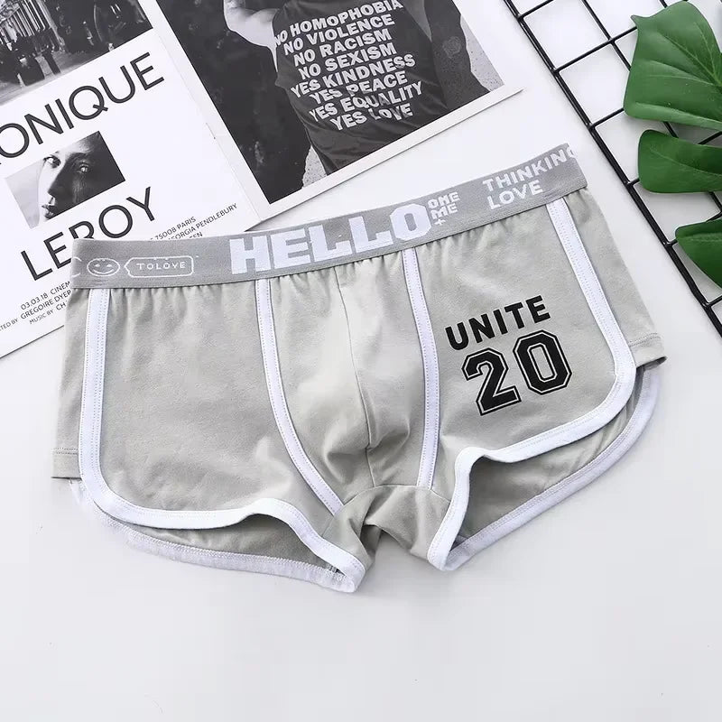 1/3pcs Men Underwear Sports Boxer Shorts Cotton Solid Color Sexy Panties Fashion Breathable Comfortable Underpants Man U Convex