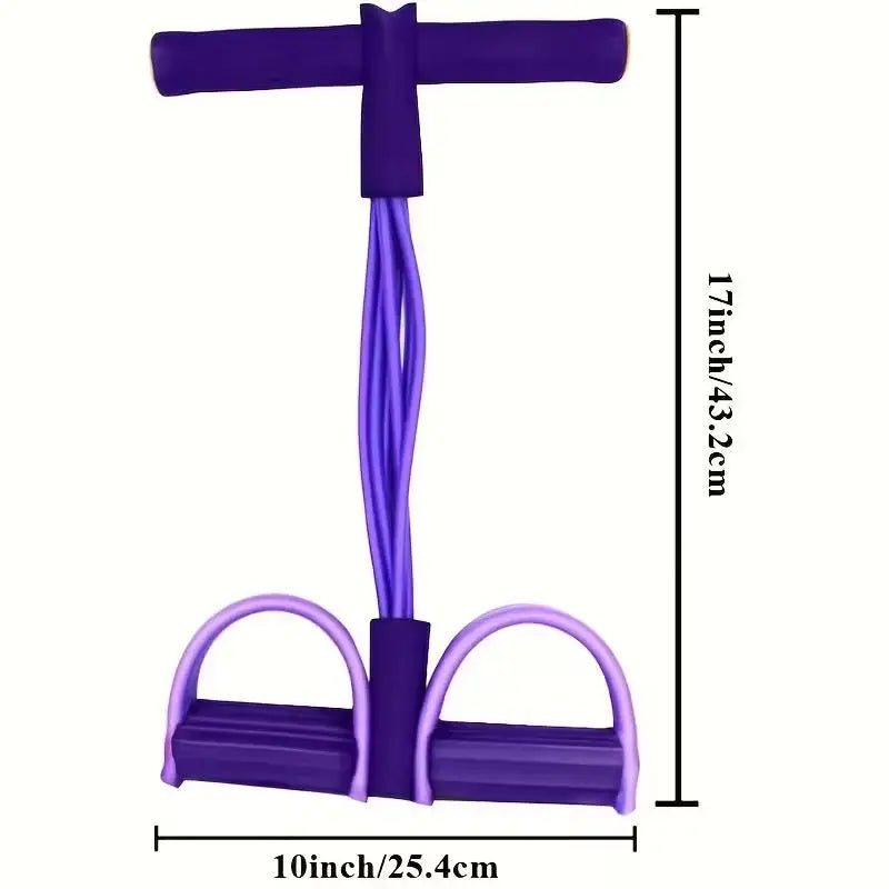 4 Tube Resistance Bands with Ergonomic Pedal, Full Body Workout, Yoga, Pilates, Core, Glutes, Hamstrings,Quads,Chest, Back, Neck