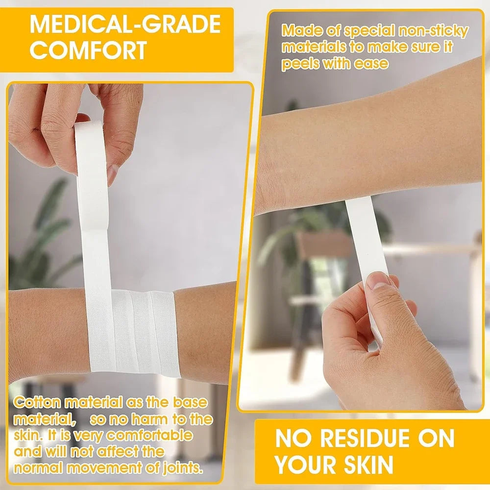 1/2 Rolls White Finger Tape Athletic Tape Feet Sports Tape for Rock Climbing, BJJ Jiu Jitsu, Grappling, MMA, Hockey Stick