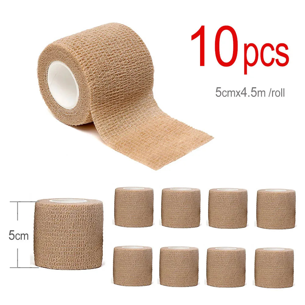 1/4/10pcs Elastic Self-Adhesive Athletic Tape Bandage 5cmx4.5m Non-Woven Universal Fit for Sports Foot Support Joint Protection