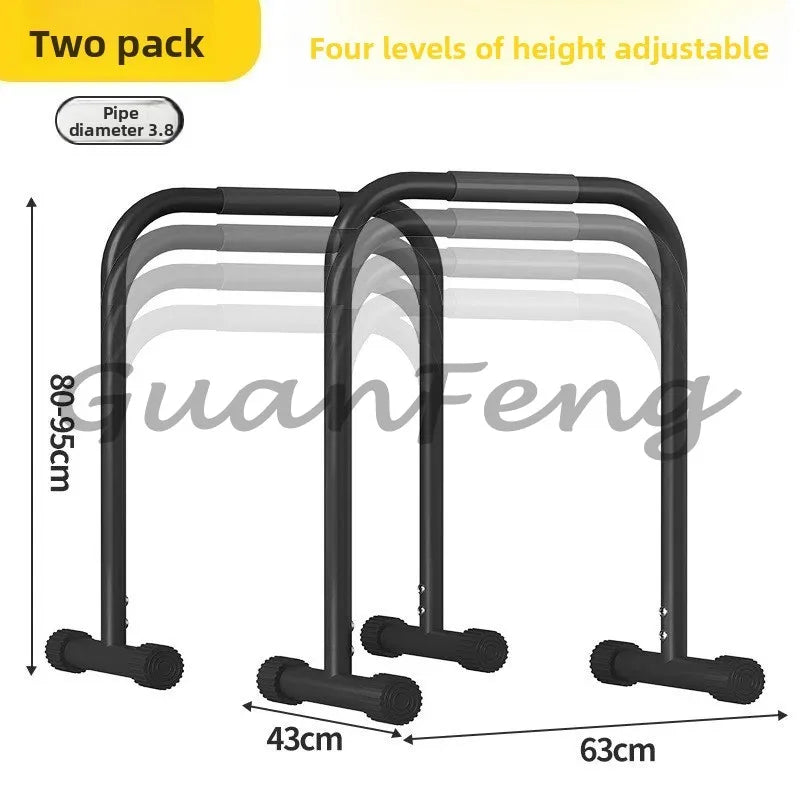 Indoor Adjustable Parallel Bars, Multifunctional Chin‑Up Dip Station Pull‑Up Bars for Home Gym Strength Workout Training