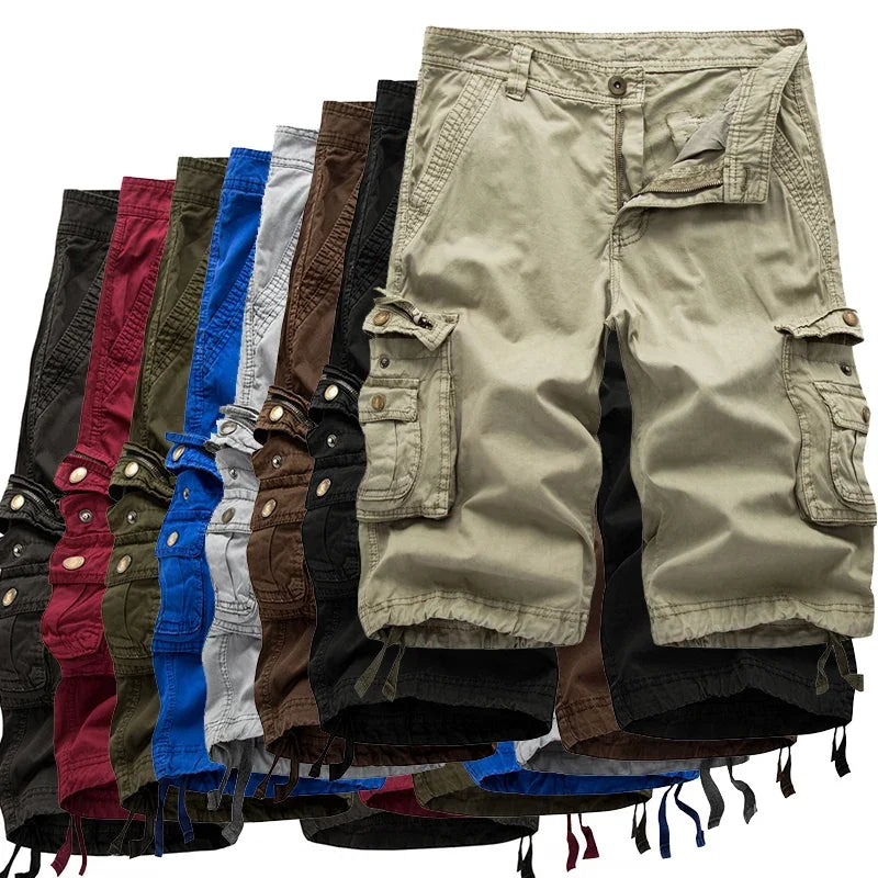 Cotton Cargo Shorts Men Summer Men Army Military Tactical Homme Shorts Male Casual Streetwear Multi-Pocket Cargo Shorts