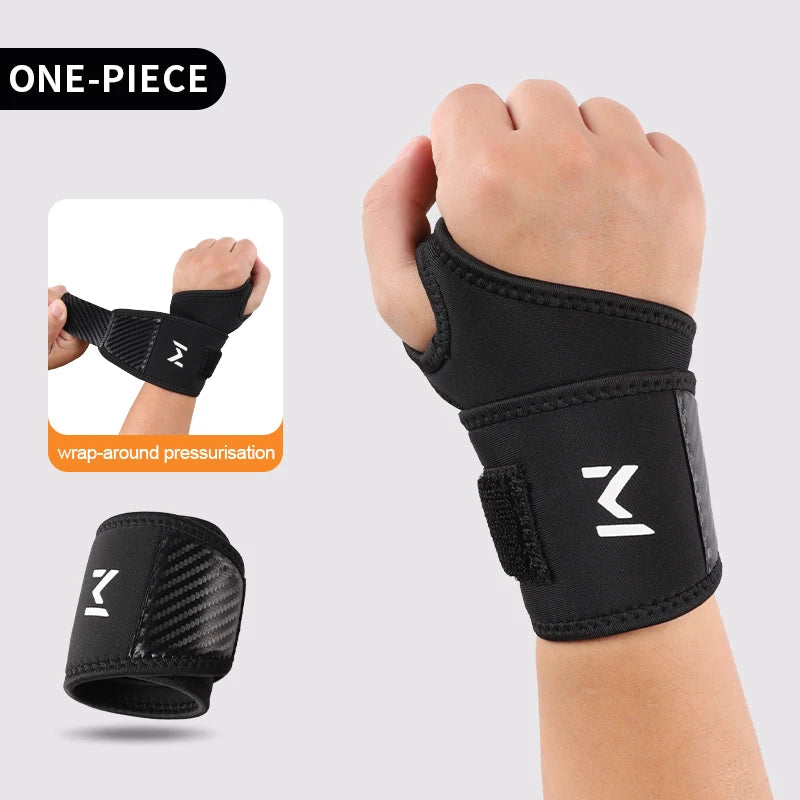 1pc/2pcs Adjustable Wrist Strap Sports Wrist Support Brace Black Weightlifting Wristband For Men & Women Badminton Tennis Gym