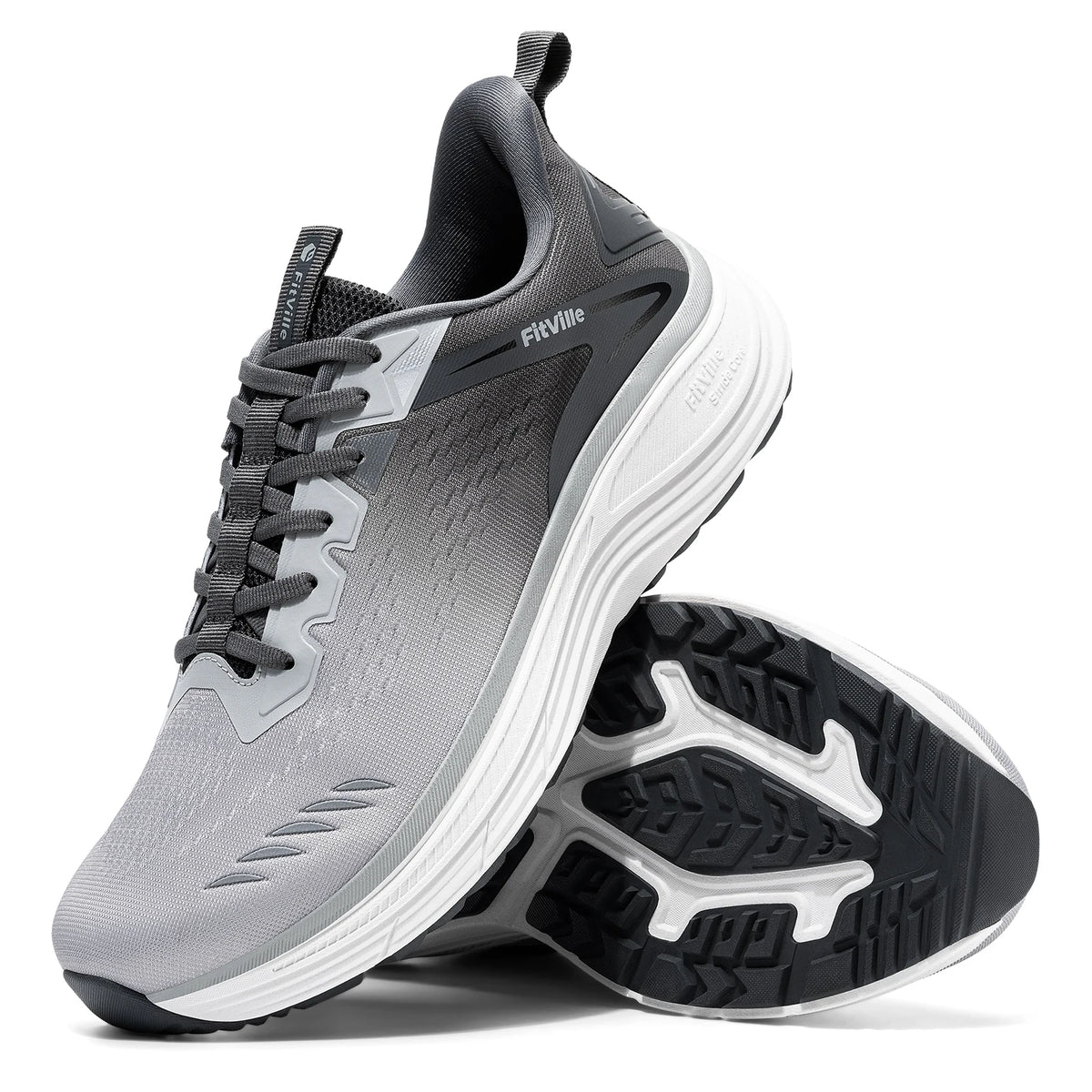 Fitville Men's Sports Sneakers Extra Wide Toe Box Running Shoes for Men Mesh Breathable Anti-slip Walking Footwear Arch Support