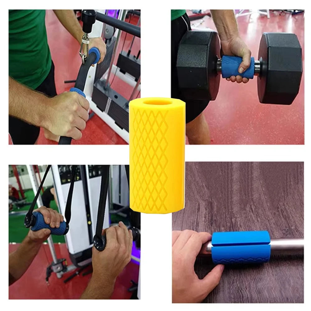1 Pc Barbell Dumbbell Grips Thick Bar Handles Silicone Anti-slip Pad Pull Up Weightlifting Kettlebells Fat Grip Equipment