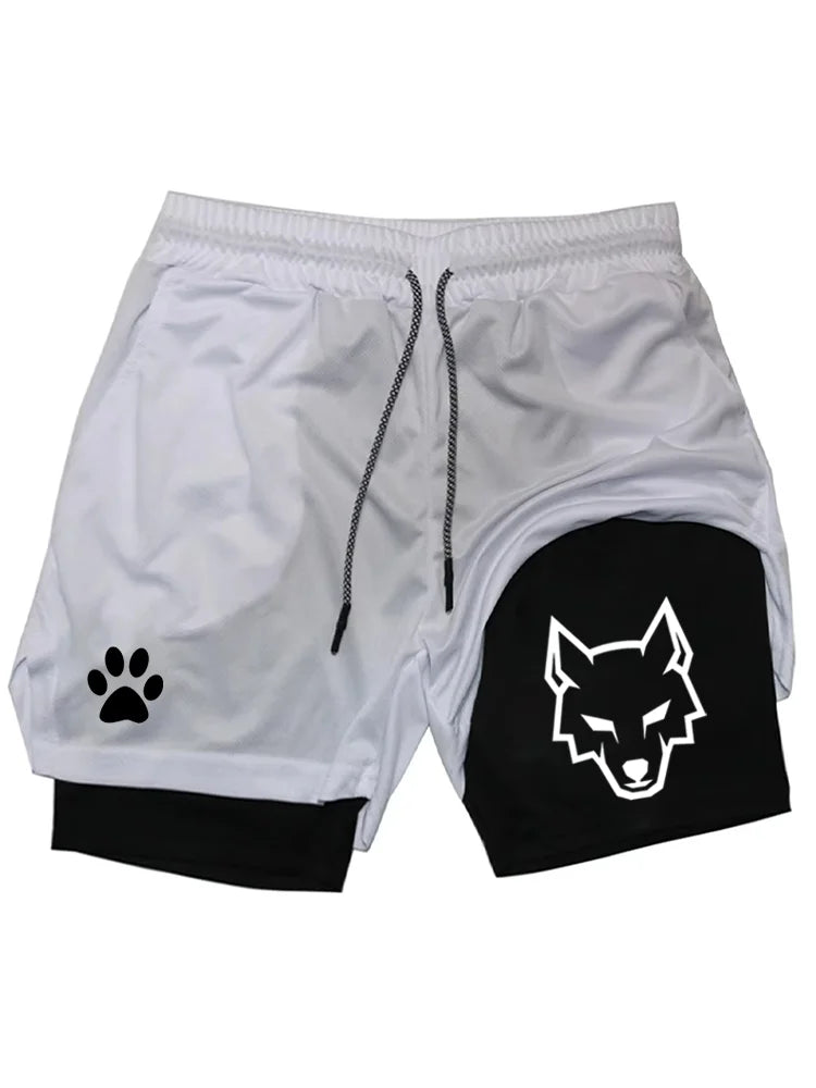 NEW SUMMER Men's Sports Shorts, 2 in 1 Gym Shorts, Casual Running Sportswear, Double Layer Shorts for Fitness WX002