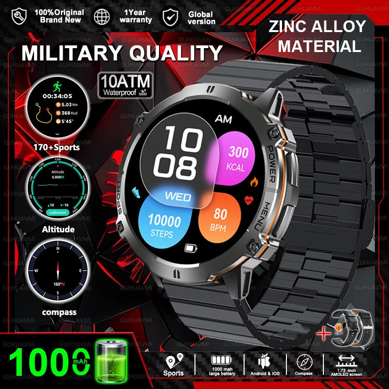 2025 New T-Rex3 1000mAh Battery Sports SmartWatch 1.73