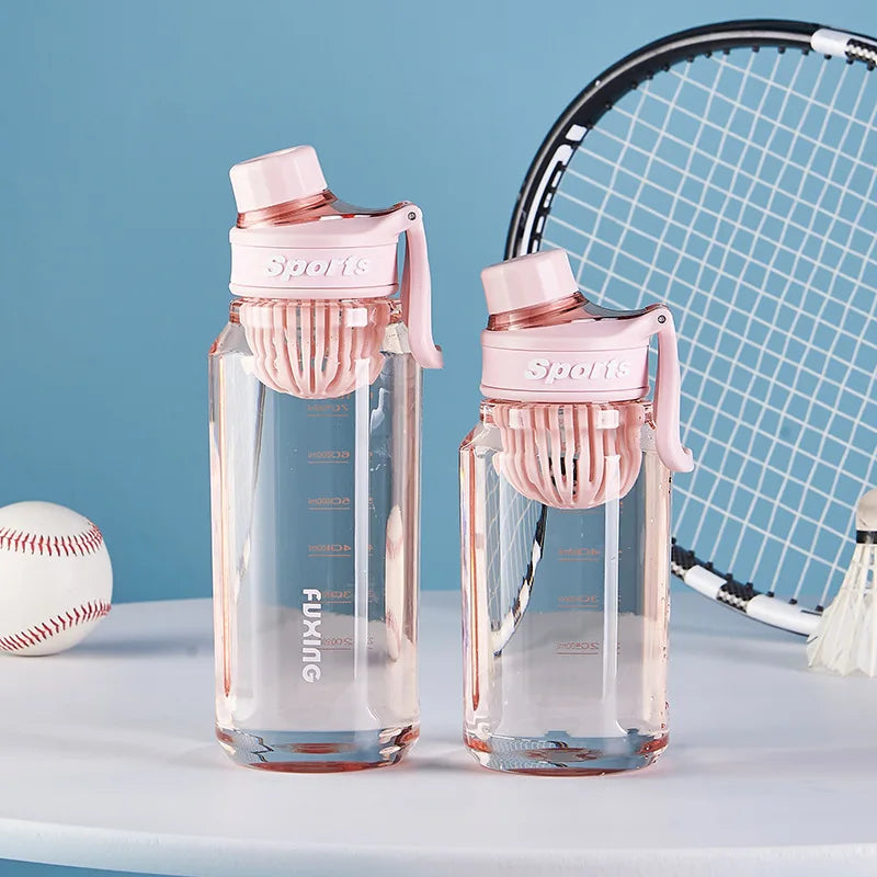 Fashion Sports Water Bottle with Scale Marker Large Capacity Leakproof Clear Drink Bottle Outdoor Sports Water Jugs