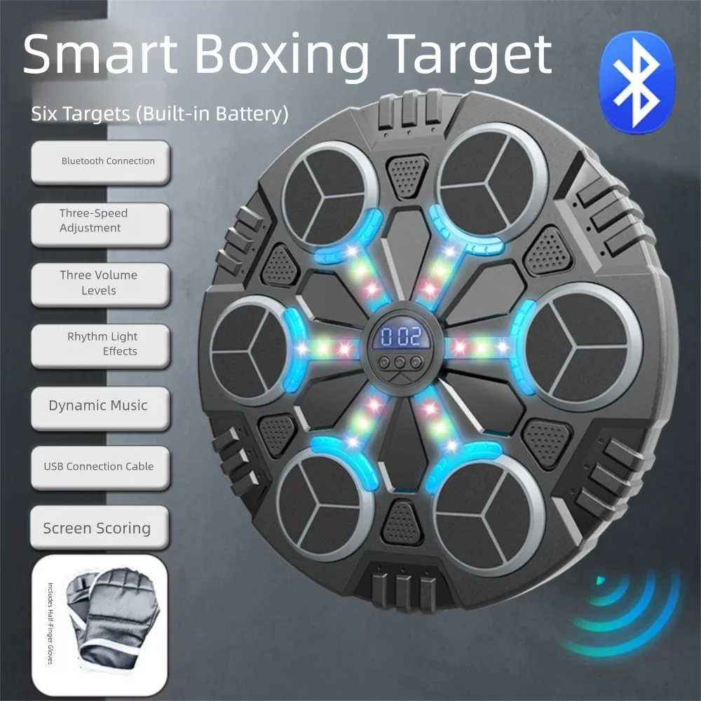 Bluetooth Connection Smart Music Boxing Machine Wall Mounted Noise Reduction Boxing Electronic Target 3 Speed Adjustment
