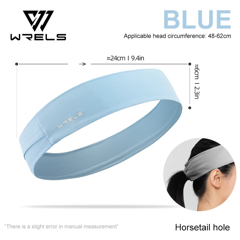 WRELS Sports Headband Running Fitness Sweatband Elastic Absorbent Sweat Cycling Jog Tennis Yoga Gym Head Band Hair Bandage