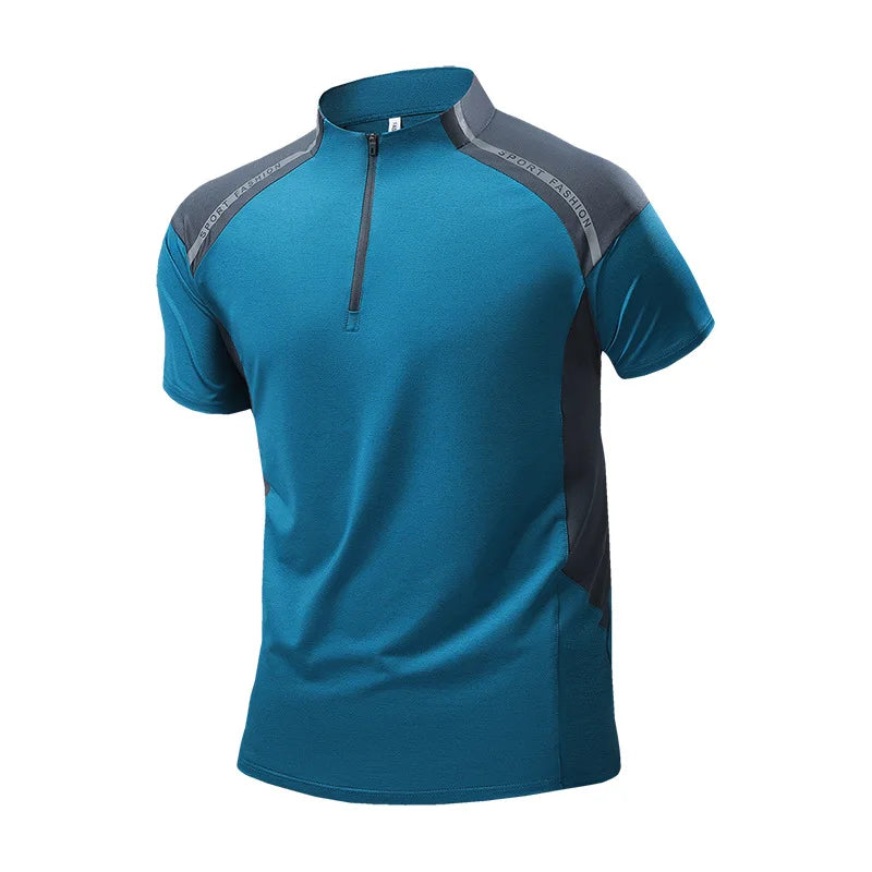 Men Gym ICE Silk T-shirt Quick Dry Sport Short Sleeve Casual Multicolor T Shirts Breathable Workout Tops Male Running Shirts