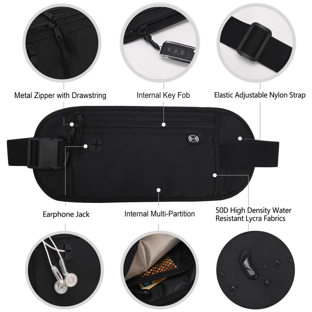 Sport Fanny Pack for Travel - Adjustable Running Belt, Phone Pouch & Essentials Holder for Hiking, Jogging,Outdoor