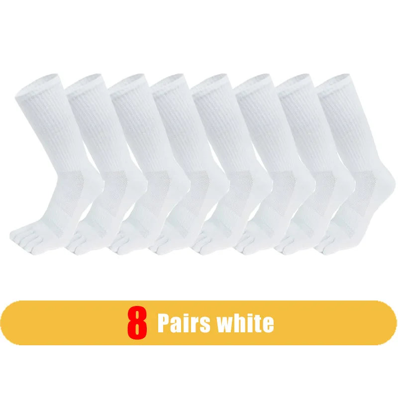 4 Pairs Man Toe Socks Long Sport Plus Large Cotton Compression Mesh Sweat-Absorbing Outdoor Bike Run Hiking Five Finger Sock Boy