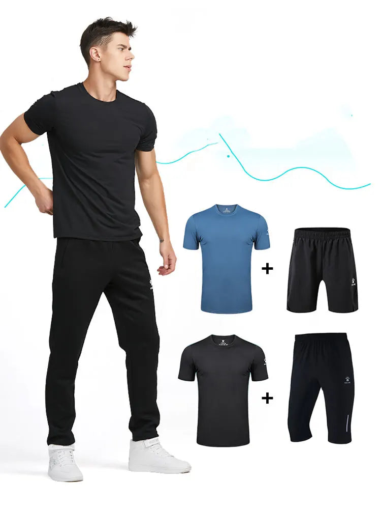 KELME Man T-shirt Running Trainning Exercise Sports Tights Round Neck Ice Silk Breathable Fitness Quick-Dry Shirts 8151TX1002