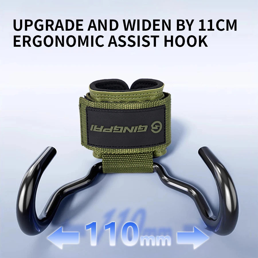 Weight Lifting Hook Grips With Wrist Wraps Hand-Bar Wrist Strap Gym Fitness Hook Weight Strap Pull-Ups Power Lifting Gloves