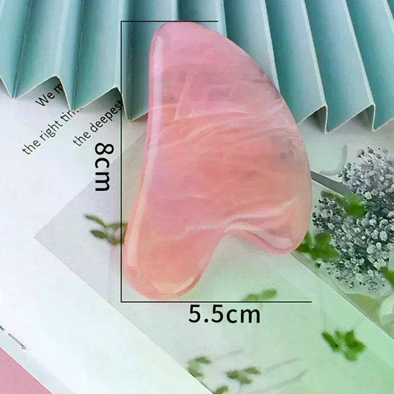 Natural Resin Gua Sha Massage Board Rose Quartz Guasha Plate Face Massager Scrapers Tools For Face Neck Back Body