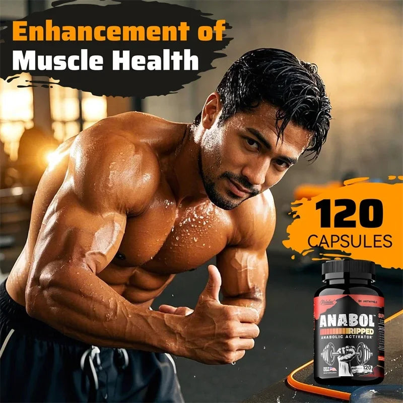Muscle Builder Capsules - Helps Increase Strength, Endurance, Protein Synthesis, Build Muscle Mass, Abs, Energy