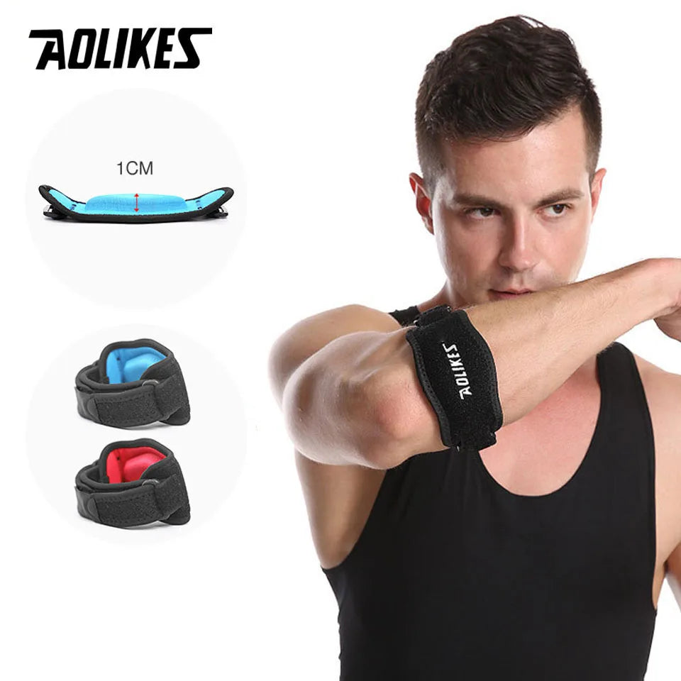 AOLIKES 1PCS New Elbow Protection Strap Elbow Soft Cushion Support Strap Knee Support Basketball Tennis Badminton Elbow Pad
