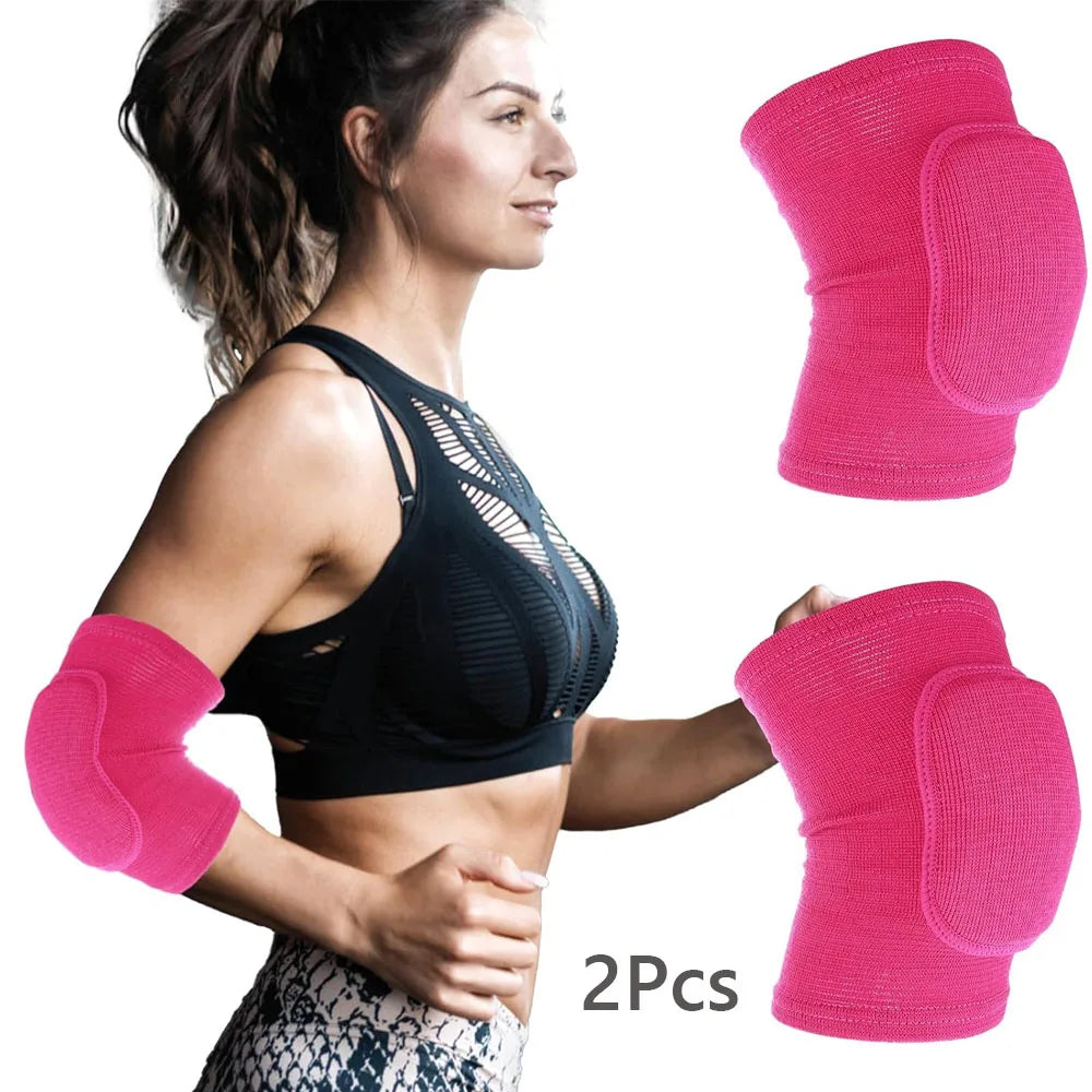 2Pcs Breathable Elbow Braces Thick Sponge Elbow Pad Compression Sleeve for Sport Volleyball Basketball Pain Relief Elbow Support