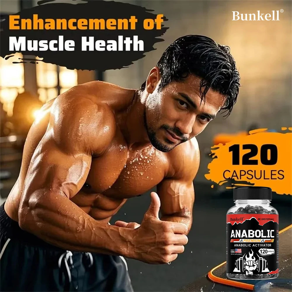 Muscle Builder Capsules - Helps Increase Strength, Endurance, Protein Synthesis,Promotes Faster Muscle Growth, Abs, Energy
