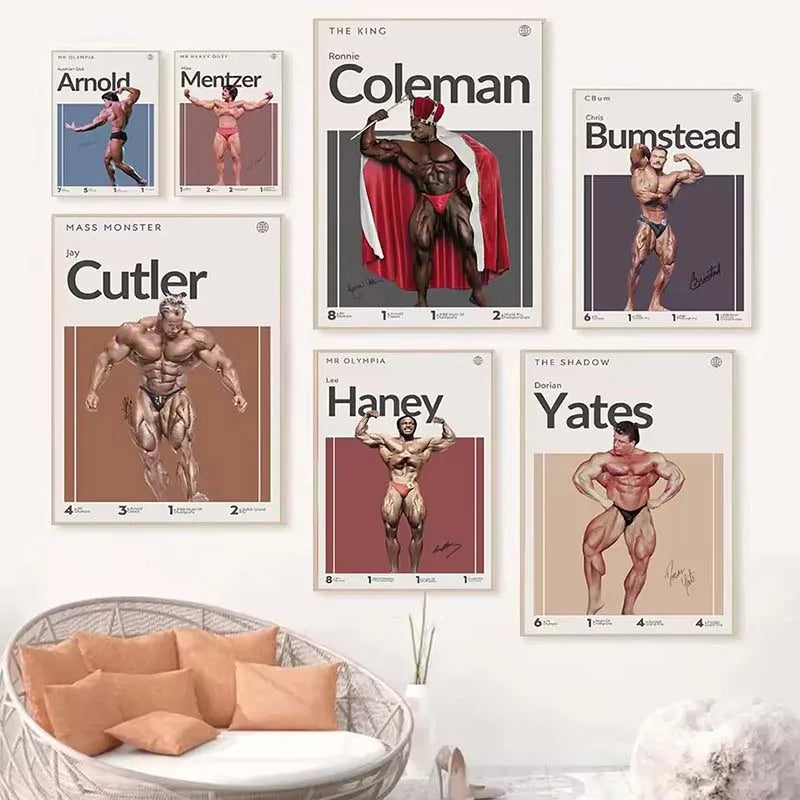 Motivation Bodybuilder Poster Bumstead Coleman Mr Olympia Art Prints Gym Canvas Painting Wall Art Picture Home Living Room Decor