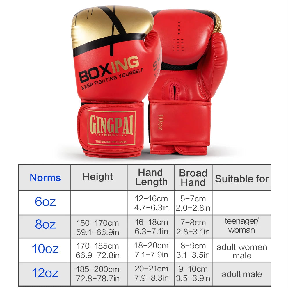 Professional Boxing Gloves Sanda Combat Kids Adult Men Women Boxing Gloves Muay Thai Training Punching Bags Thickened Breathable