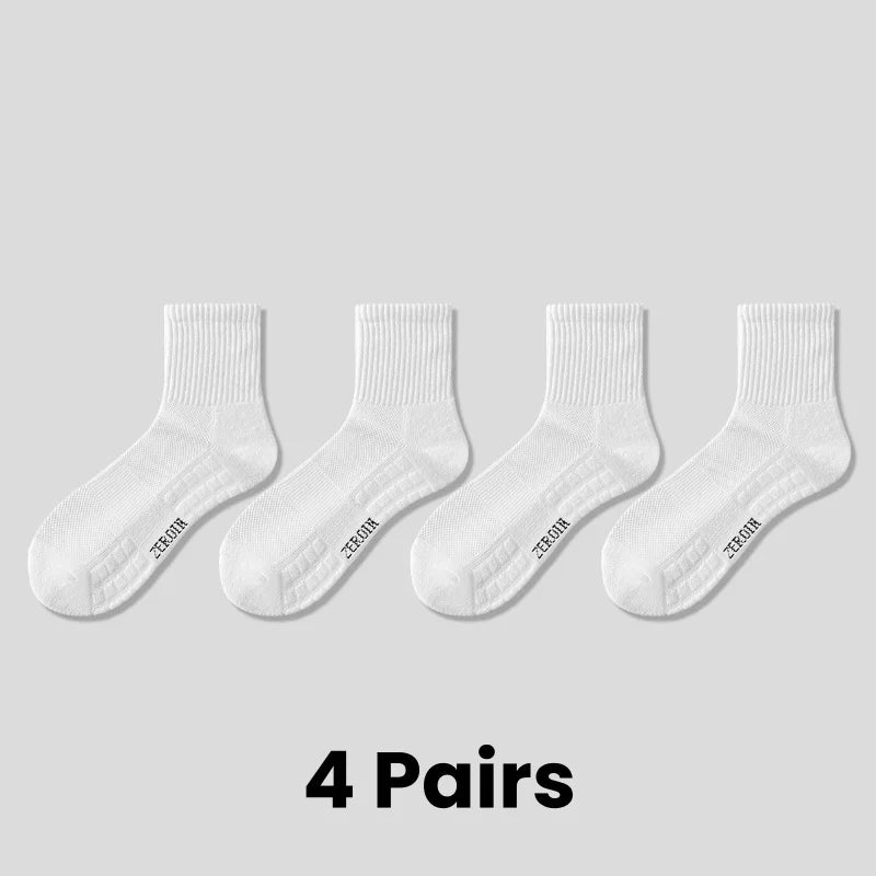 Men's Thick Bottom Sweat Absorbing and Breathable Sports Socks with Bottom Cushion for Running Professional Sports Men's Socks