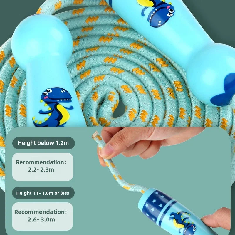 Children's Adjustable Cotton Jump Ropes Sport Fitness Lovely Cartoon Skipping Handle Fillet Design Outdoor Sports Toy