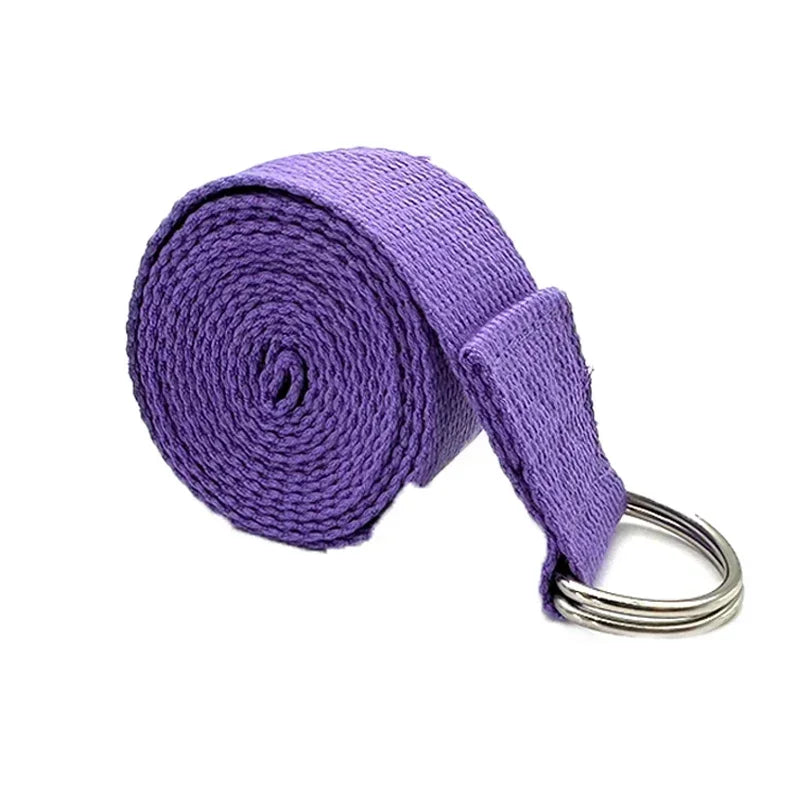 183x3.8cm Yoga Strap Cotton Exercise Yoga Belt Adjustable Woven Stretch D-Ring Buckle Fitness Stretching Bands Pilates Rope