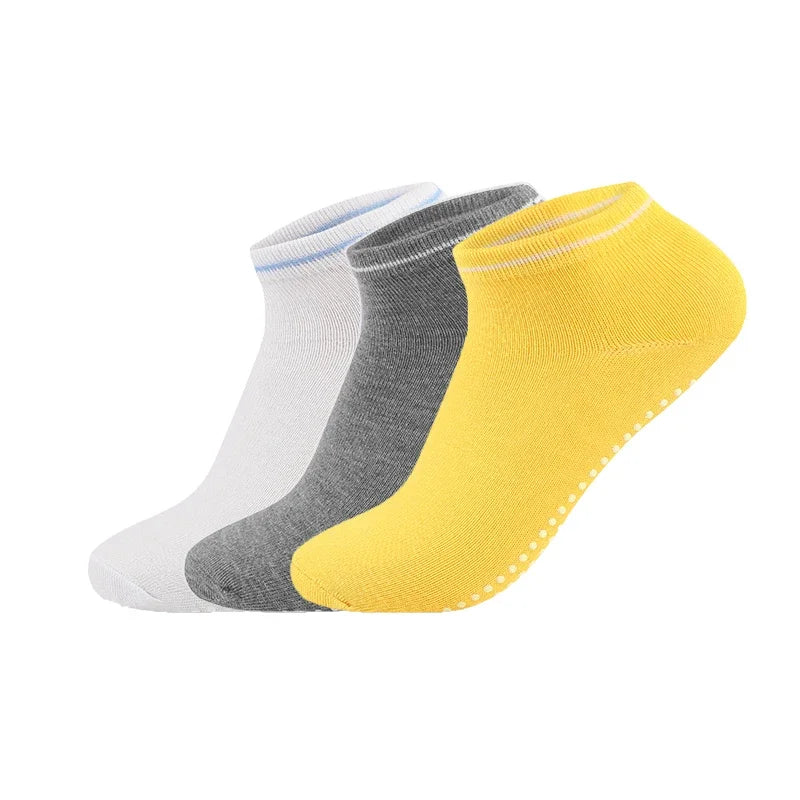 3Pairs/Lot Yoga Socks for Women Non-Slip Grips Straps Bandage Cotton Sock Pilates Pure Barre Ballet Dance Barefoot Workout