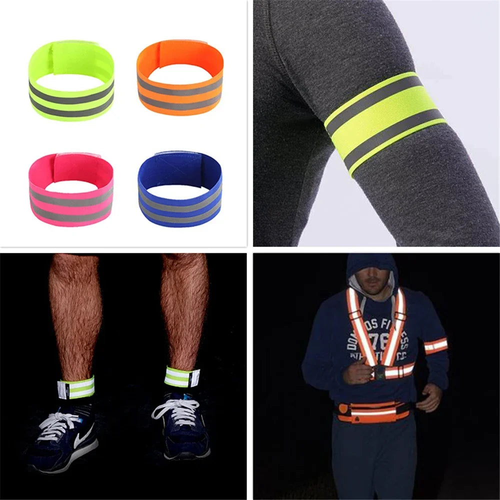 1~10pcs Reflective Bands Wristbands for Cycling Running Arm Wrist Ankle Bands High Visibility Reflect Straps Reflector Tape