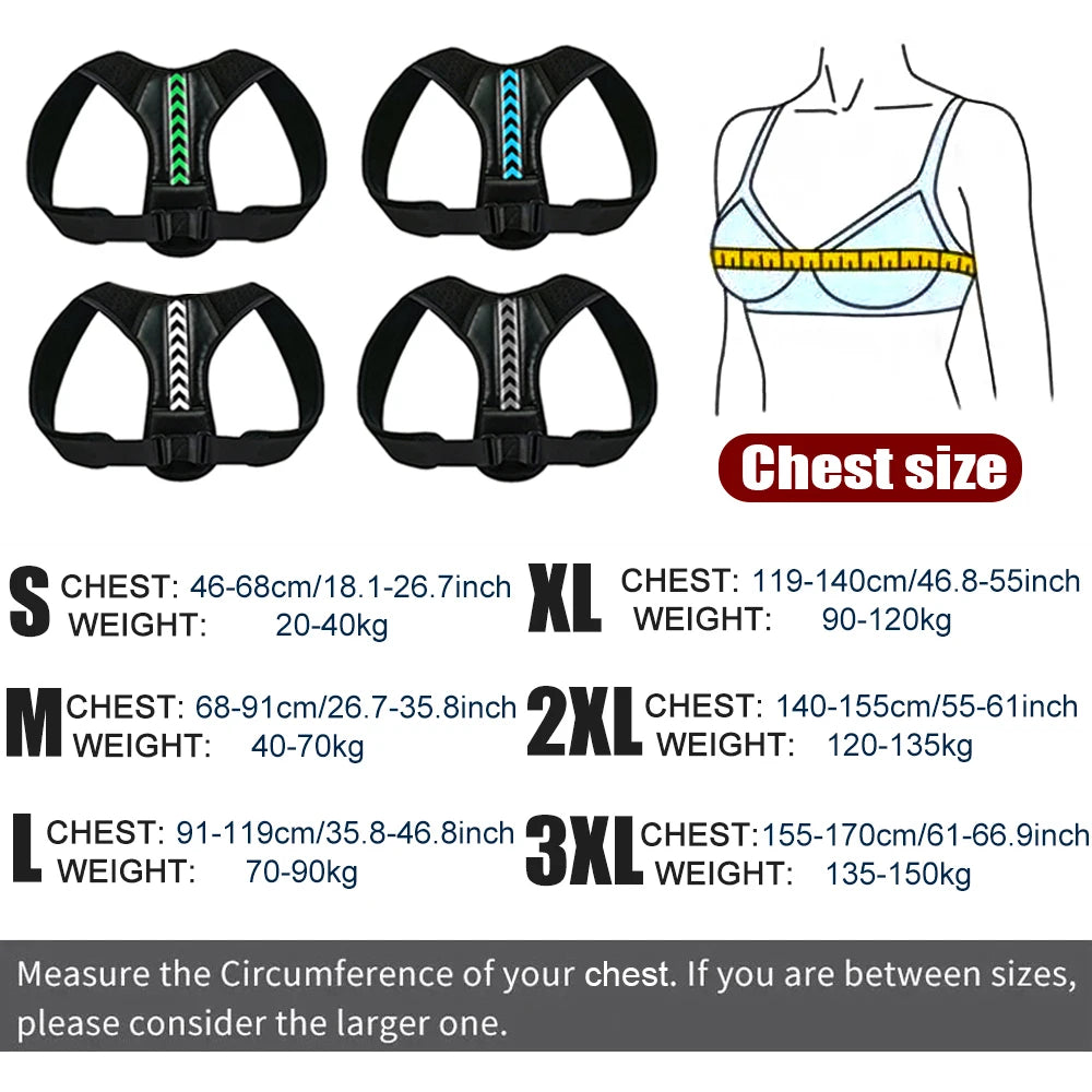Back Posture Corrector Belt Adjustable Shoulder Neck Spine Reshape Body for Column Posture Correction for Women Men Straightener