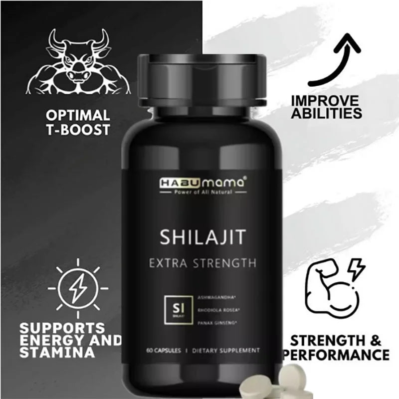 Organic Shilajit for Men | 60 Capsules | Natural Energy + Stamina Booster | Himalayan Mineral Power | Clinically Studied Formula