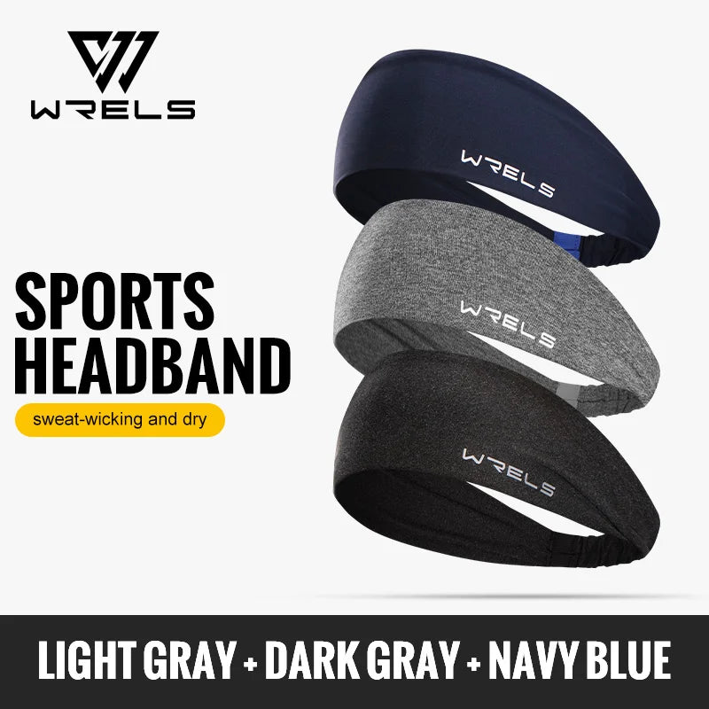 WRELS 1/2/3Pcs Sweatband Sports Headband for Men Women Moisture Wicking Workout Headband Sweat Band Non Slip Elastic Hairband