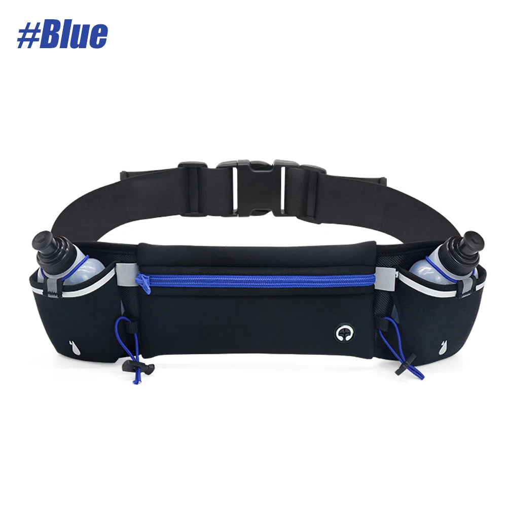 1PCS Multipurpose Running Belt with Integrated Water Bottles, Bottle Holder, Running Pouch Belt for Hiking, Climbing