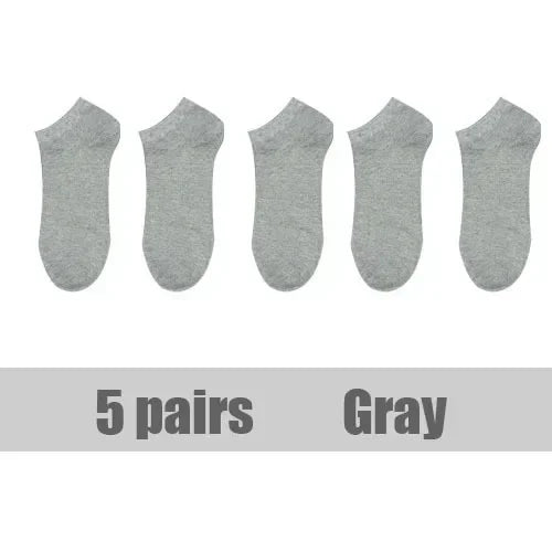 3/5 Pairs Women/Men Socks Breathable Sports Socks Solid Color Boat Socks Comfortable Cotton Ankle Socks White Black Grey Socks's
