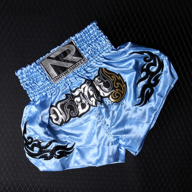 Tiger Muay Thai Shorts Satin Kick Boxing Shorts Mens Women Kids Gym Martial Arts MMA Training Clothes BJJ Fight Kickboxing Pants