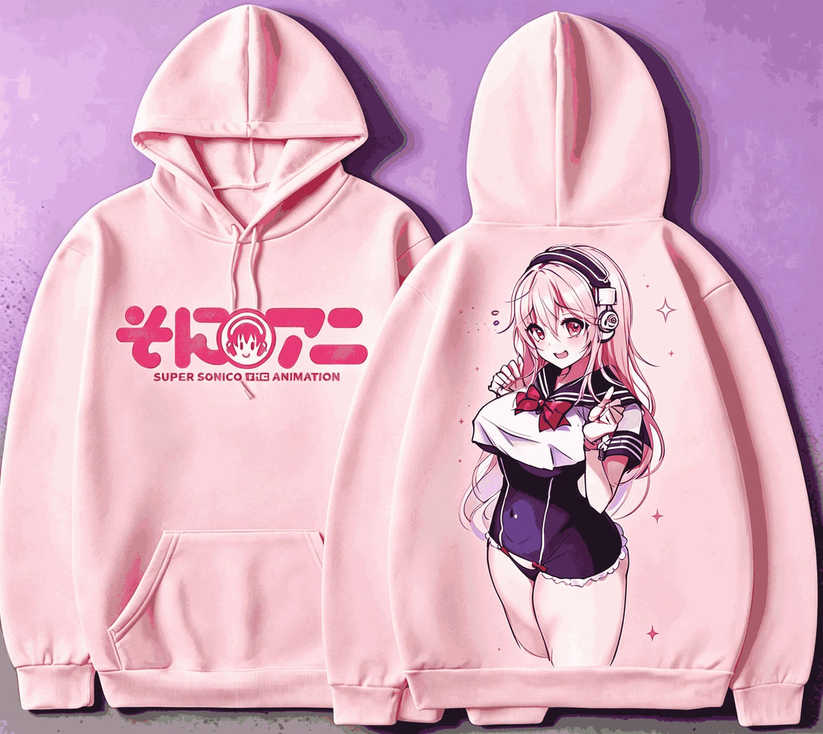 Super Sonico Neutral Men's and Women's Fashion Hip Hop Oversized Unisex hoodies sweatshirt Sports Graphic Comfortable Couples