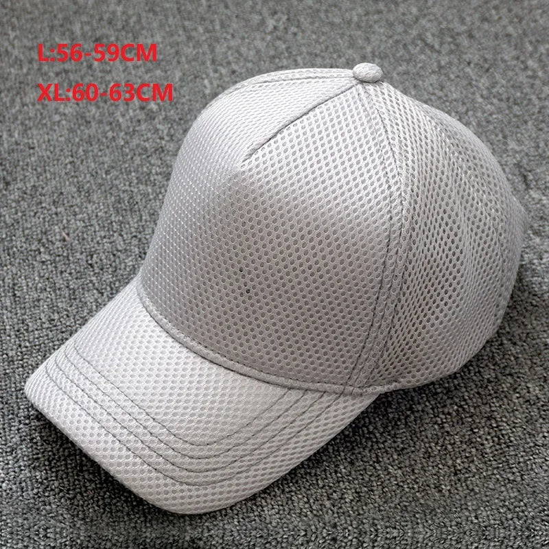 Summer Big/Small Head Mesh Baseball Cap Outdoors Large Sun Caps Oversize Plus Size Trucker Hat 55-60cm 60-65cm