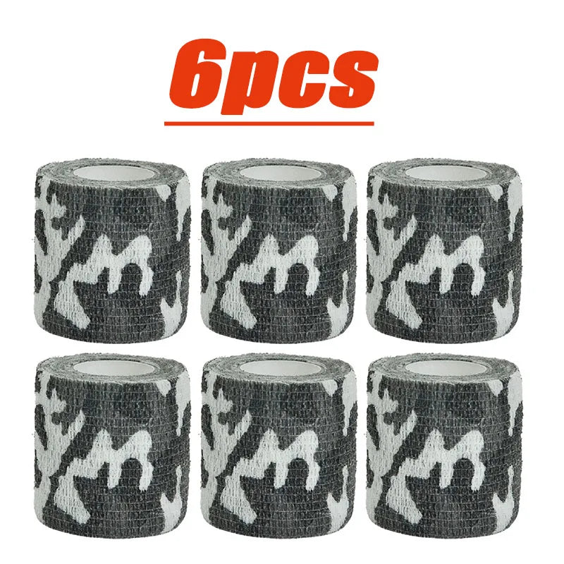 6/12/24/48Pcs Black and white Camouflage Elastic Wrap Tape Self Adhesive Sports Protector Ankle Knee Finger Arm Bandage